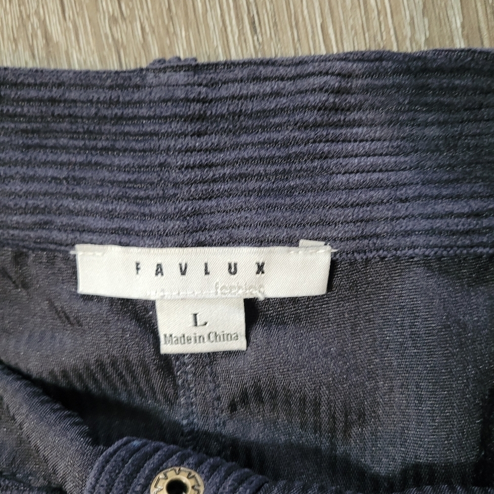 Favlux Navy Corduroy With Buttons Mini Skirt Large Y2K - Picture 3 of 4
